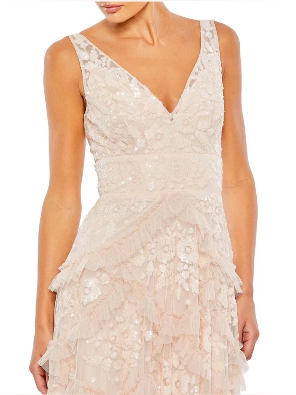 Mac Duggal Sequined Ruffle Maxi Dress - Picture 3 of 3